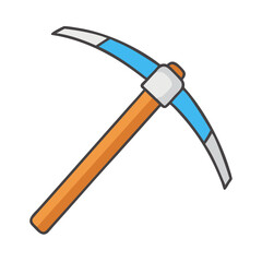 Mining or Construction Pickaxe Tool Vector Icon - Digging and Breaking Equipment