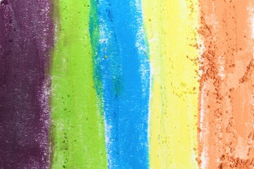 Scribble of colorful chalk pastels on paper, closeup