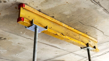 Formwork on the floor during the construction of a monolithic house