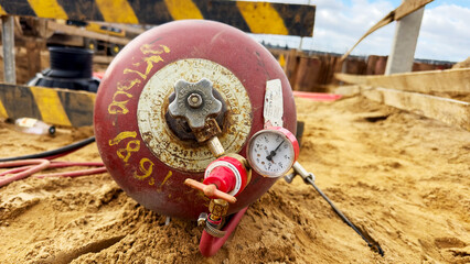 Gas or oxygen balon at the construction site © I