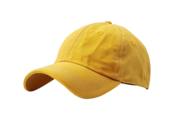 Bright yellow cap displayed at a slight angle against a white background, highlighting its vibrant color and simple design