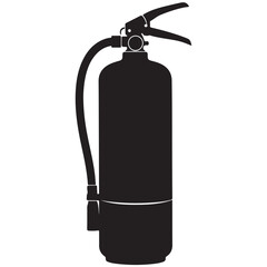 Black Silhouette of a Fire Extinguisher Icon on White Background