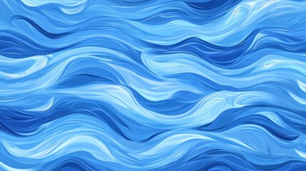 Fototapeta premium Abstract Water Surface Illustration with Dynamic Blue Wavy Lines