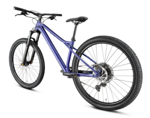 Purple Hardtail Mountain Bike on White