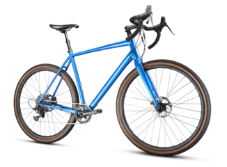 Blue Gravel Bike on a White Background