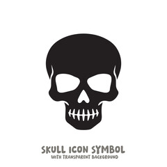 Skull Icon Symbol Vector Illustration in Black and White