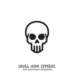 Skull Icon Symbol Vector Illustration in Black and White