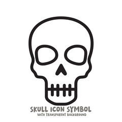 Skull Icon Symbol Vector Illustration in Black and White