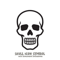 Skull Icon Symbol Vector Illustration in Black and White
