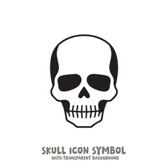 Skull Icon Symbol Vector Illustration in Black and White