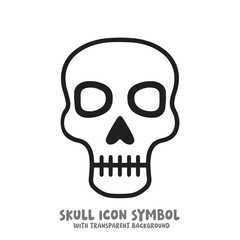 Skull Icon Symbol Vector Illustration in Black and White