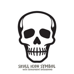 Skull Icon Symbol Vector Illustration in Black and White