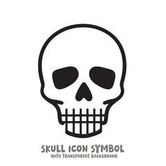 Skull Icon Symbol Vector Illustration in Black and White
