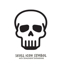 Skull Icon Symbol Vector Illustration in Black and White