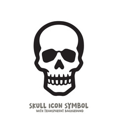 Skull Icon Symbol Vector Illustration in Black and White
