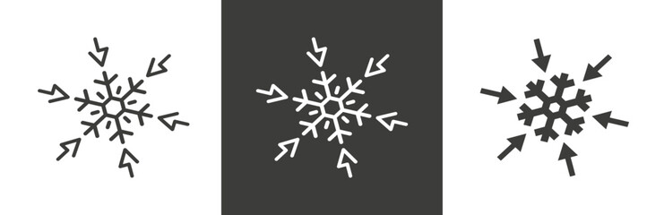 auto frost, flat and linear set icons, automatic freeze, icon, images, simple symbols vector illustration