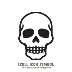 Skull Icon Symbol Vector Illustration in Black and White