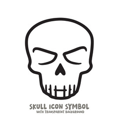 Skull Icon Symbol Vector Illustration in Black and White