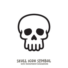 Skull Icon Symbol Vector Illustration in Black and White