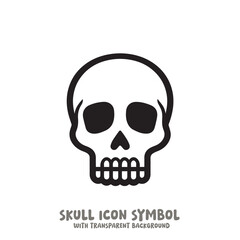 Skull Icon Symbol Vector Illustration in Black and White