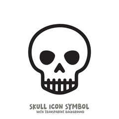Skull Icon Symbol Vector Illustration in Black and White
