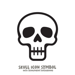 Skull Icon Symbol Vector Illustration in Black and White