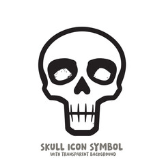 Skull Icon Symbol Vector Illustration in Black and White