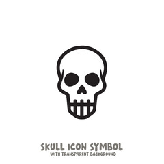 Skull Icon Symbol Vector Illustration in Black and White