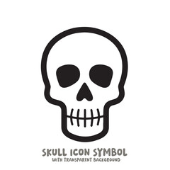 Skull Icon Symbol Vector Illustration in Black and White