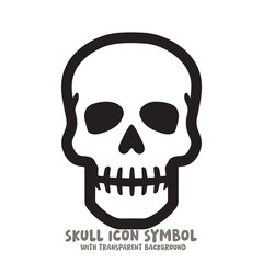 Skull Icon Symbol Vector Illustration in Black and White