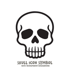 Skull Icon Symbol Vector Illustration in Black and White