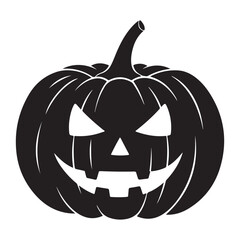 Black Jack-o'-Lantern Silhouette Illustration for Halloween