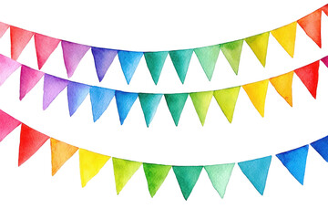Colorful Rainbow Triangle Bunting Party Decoration