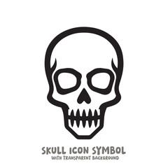 Fototapeta premium Skull Icon Symbol Vector Illustration in Black and White