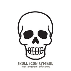 Skull Icon Symbol Vector Illustration in Black and White
