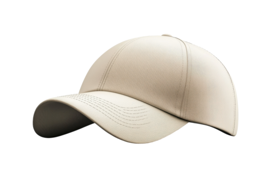 Stylish beige cap with a smooth texture and curved brim suitable for casual wear any time of the day