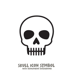 Skull Icon Symbol Vector Illustration in Black and White