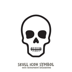 Skull Icon Symbol Vector Illustration in Black and White