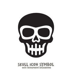 Skull Icon Symbol Vector Illustration in Black and White