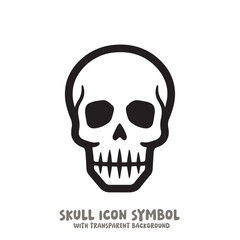 Skull Icon Symbol Vector Illustration in Black and White