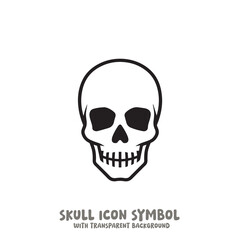 Skull Icon Symbol Vector Illustration in Black and White