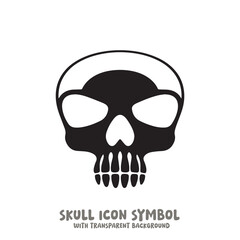 Skull Icon Symbol Vector Illustration in Black and White