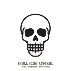 Skull Icon Symbol Vector Illustration in Black and White
