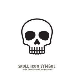 Skull Icon Symbol Vector Illustration in Black and White