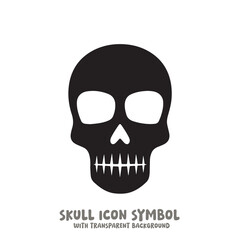 Skull Icon Symbol Vector Illustration in Black and White