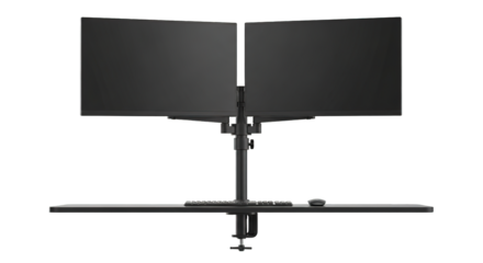 Dual Monitor Desk Mount Setup Ergonomic Workstation