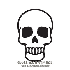 Skull Icon Symbol Vector Illustration in Black and White