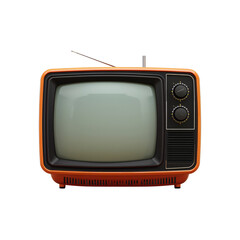 Vibrant Retro Television Broadcast Antenna Radiating Nostalgia Through Classic Design on Isolated