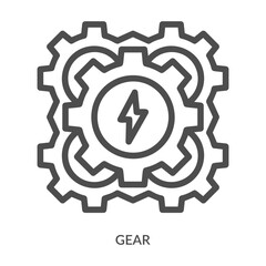 Gear Icon Line Style. Design Vector Illustration