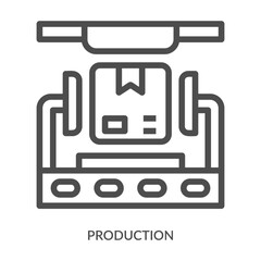 Production Icon Line Style. Design Vector Illustration